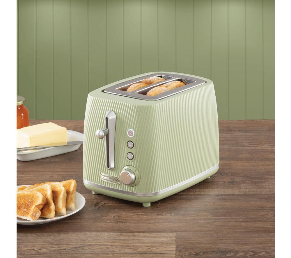 DAEWOO Cascade SDA2777GE 2-Slice Toaster - Sage image number 2 of 7