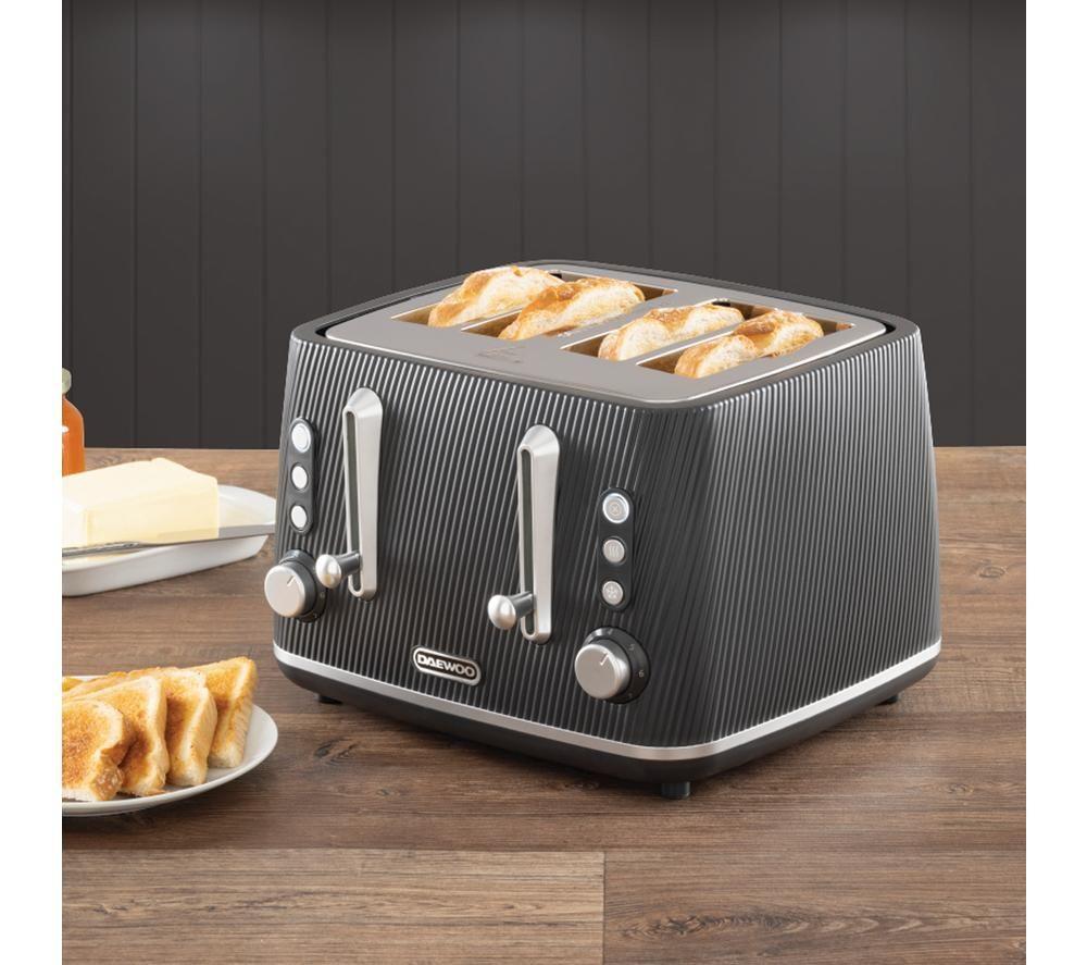 DAEWOO Cascade SDA2779GE 4-Slice Toaster - Black image number 4 of 7