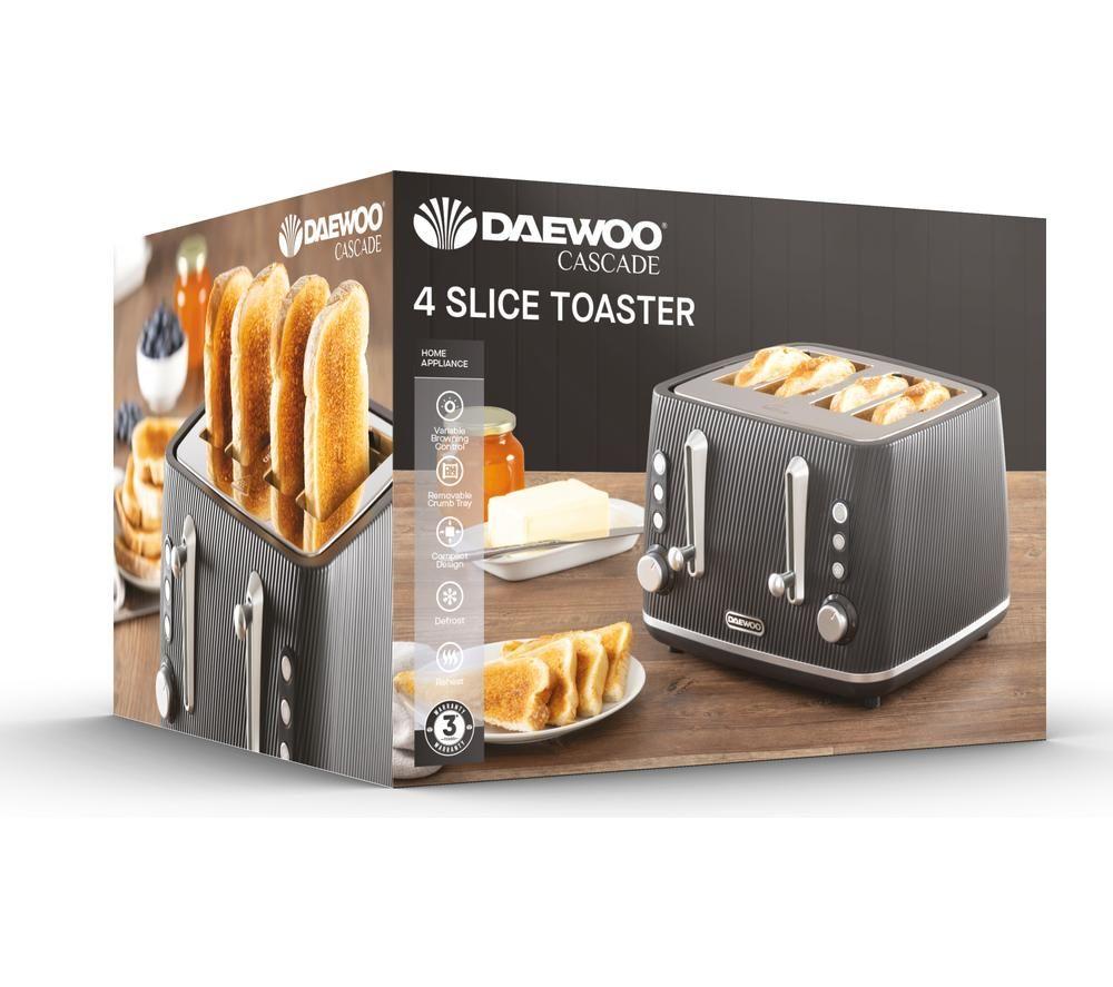 DAEWOO Cascade SDA2779GE 4-Slice Toaster - Black image number 7 of 7