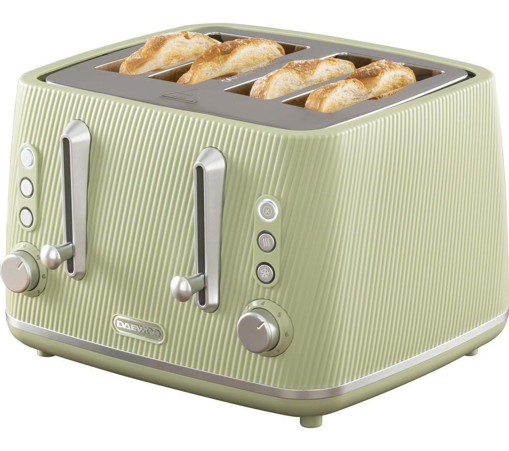 DAEWOO Cascade SDA2780GE 4-Slice Toaster - Sage image number 3 of 6