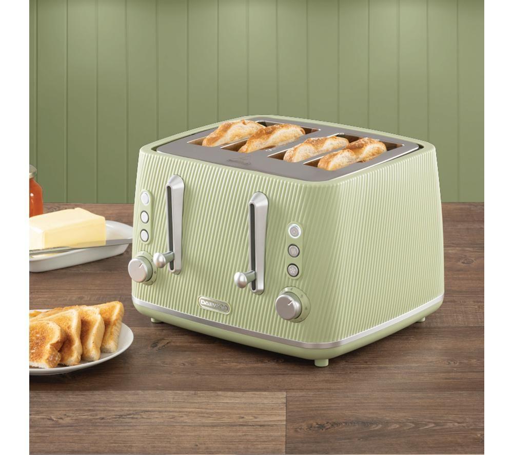 DAEWOO Cascade SDA2780GE 4-Slice Toaster - Sage image number 6 of 6