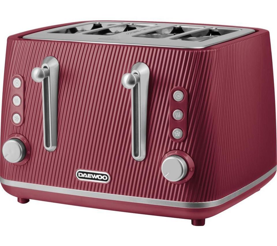 DAEWOO Cascade SDA2781GE 4-Slice Toaster - Ruby