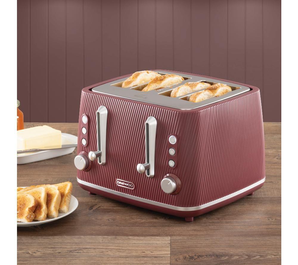 DAEWOO Cascade SDA2781GE 4-Slice Toaster - Ruby image number 4 of 7