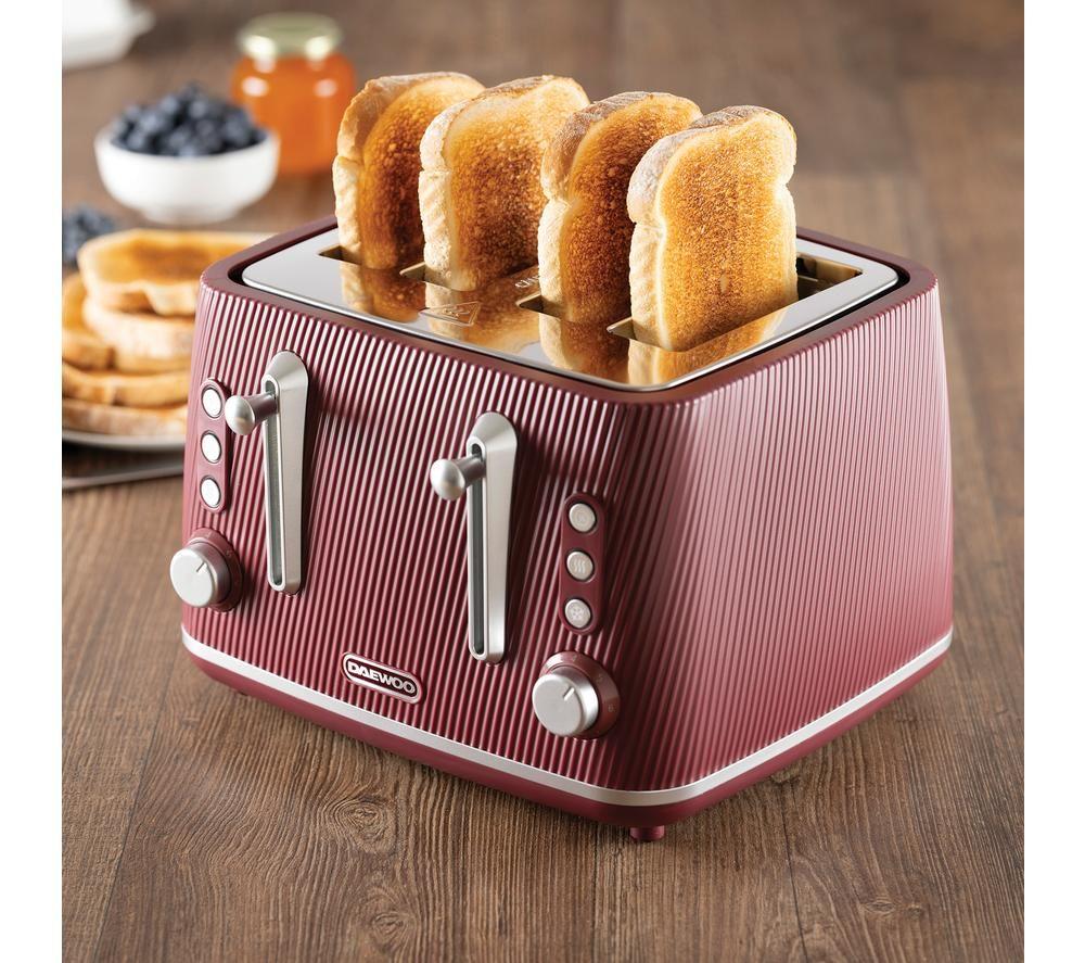 DAEWOO Cascade SDA2781GE 4-Slice Toaster - Ruby image number 5 of 7
