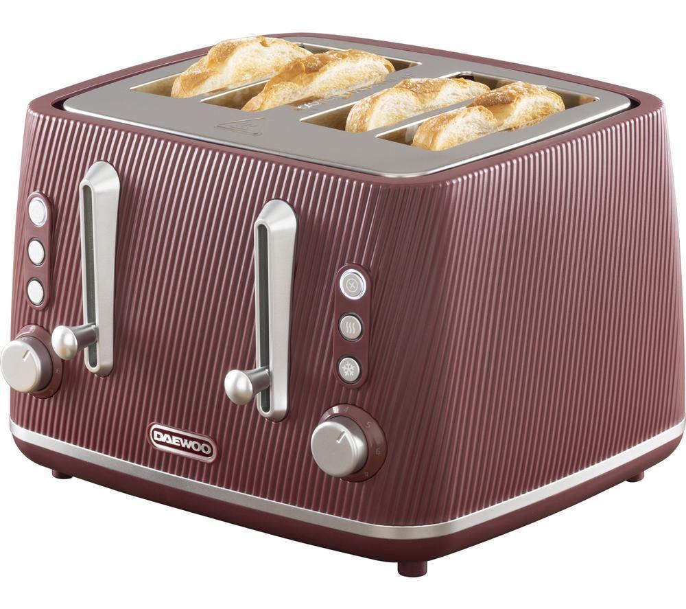 DAEWOO Cascade SDA2781GE 4-Slice Toaster - Ruby image number 7 of 7