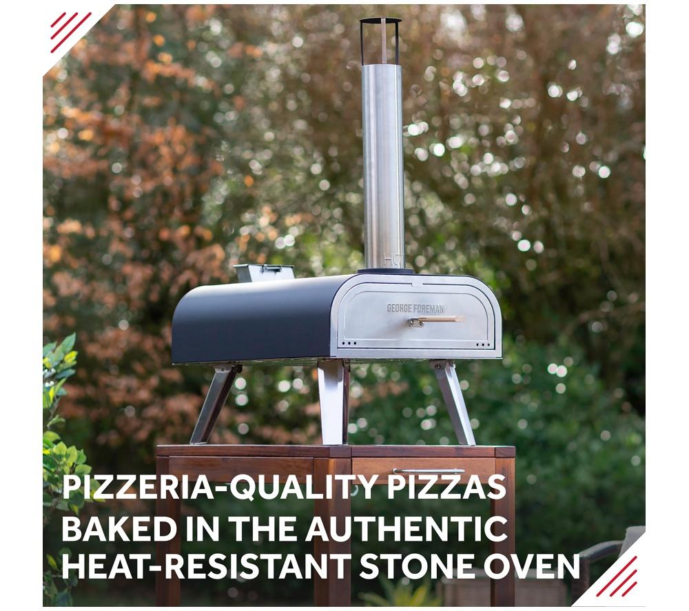 GEORGE FOREMAN GFWPPO2BPC Wood Pellet Pizza Oven - Black & Silver image number 5 of 17