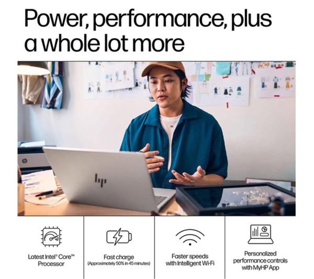 HP Pavilion Plus 14-ew1500sa 14" Refurbished Laptop - Intel&reg; Core&trade; Ultra 7, 1 TB SSD, Silver (Very Good Condition) image number 2 of 17
