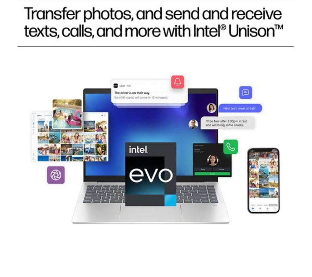 HP Pavilion Plus 14-ew1500sa 14" Refurbished Laptop - Intel&reg; Core&trade; Ultra 7, 1 TB SSD, Silver (Very Good Condition) image number 9 of 17