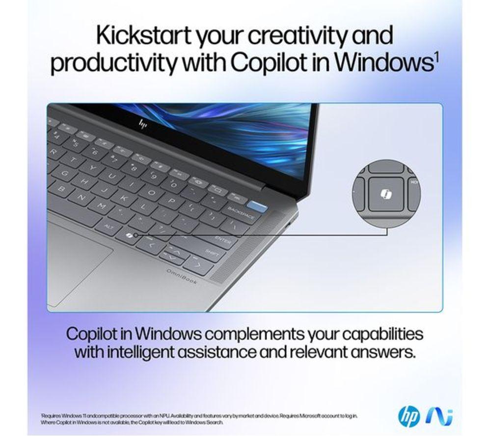 HP OmniBook Ultra 14" Refurbished Laptop - AMD Ryzen AI 9, 1 TB SSD, Silver (Excellent Condition) image number 8 of 20