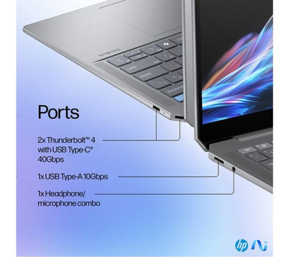 HP OmniBook Ultra 14" Refurbished Laptop - AMD Ryzen AI 9, 1 TB SSD, Silver (Excellent Condition) image number 9 of 20