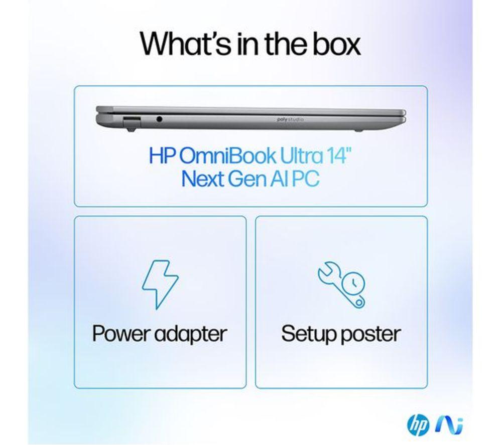 HP OmniBook Ultra 14" Refurbished Laptop - AMD Ryzen AI 9, 1 TB SSD, Silver (Excellent Condition) image number 17 of 20