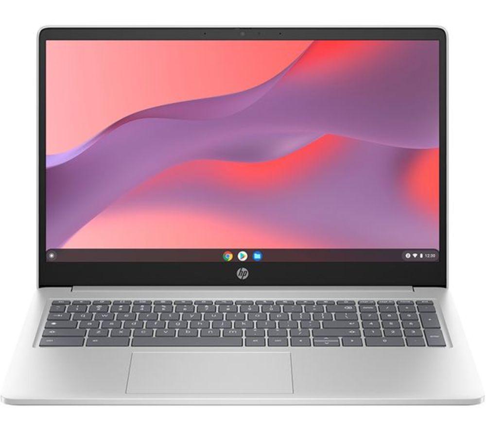 HP 15a-nb0504sa 15.6" Refurbished Chromebook - Intel&reg; N100, 128 GB GB UFS, Silver (Excellent Condition) image number 2 of 20