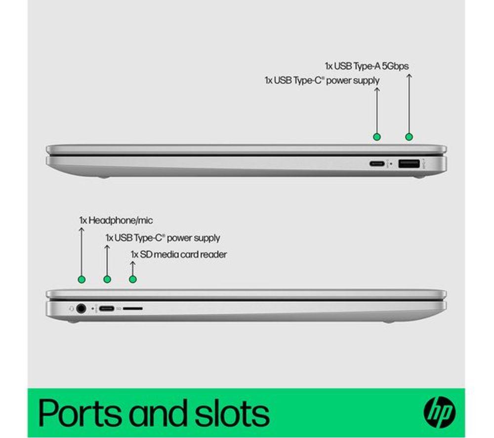 HP 15a-nb0504sa 15.6" Refurbished Chromebook - Intel&reg; N100, 128 GB GB UFS, Silver (Excellent Condition) image number 7 of 20