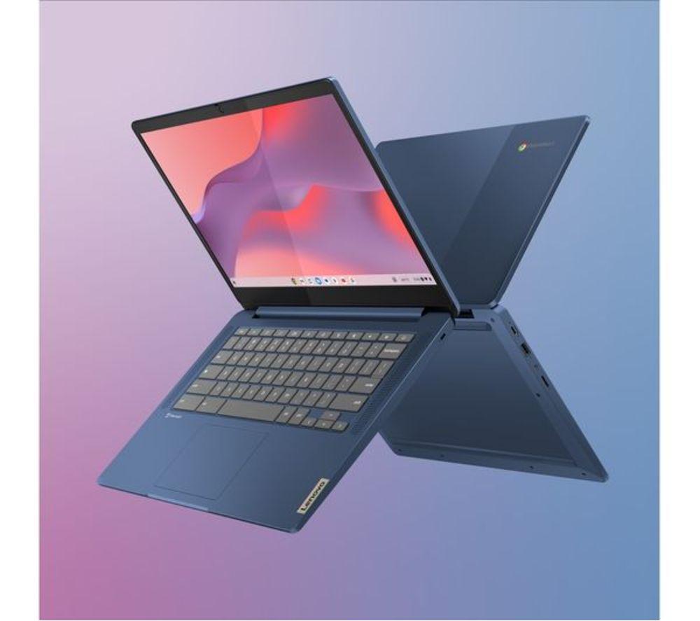 LENOVO IdeaPad Slim 3 14" Refurbished Chromebook - MediaTek Kompanio 520, 128 GB eMMC, Blue (Very Good Condition) image number 6 of 8