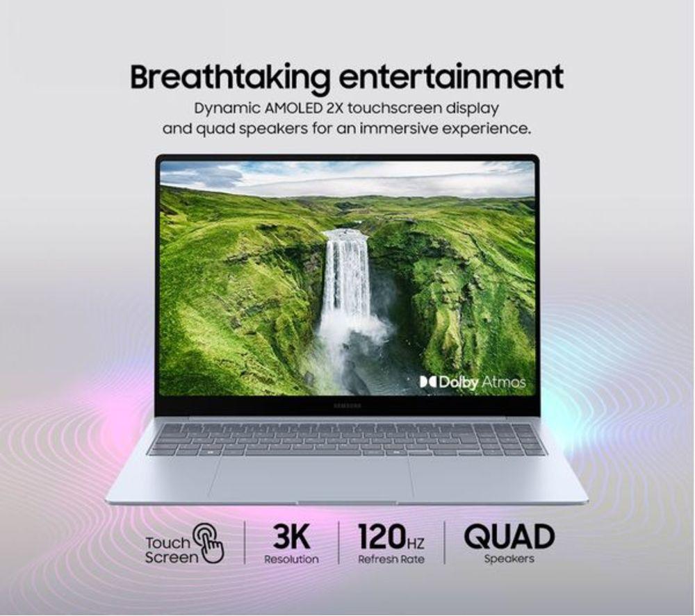 SAMSUNG Galaxy Book4 Edge 16" Refurbished Laptop, Copilot+ PC - Snapdragon X Elite, 1 TB SSD, Sapphire Blue (Excellent Condition) image number 7 of 13