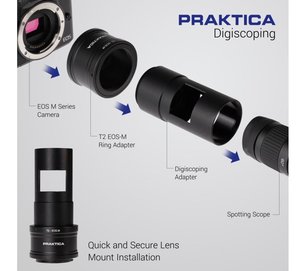 PRAKTICA T2-EOS-M Digiscoping Mount Adapter - Praktica T2 to Canon M Mount image number 6 of 8