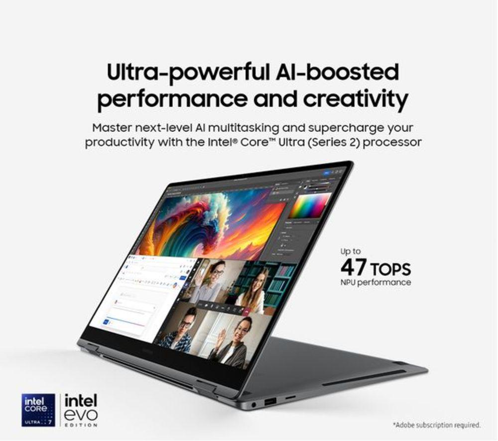 SAMSUNG Galaxy Book5 Pro 360 16" 2 in 1 Refurbished Laptop - Intel&reg; Core&trade; Ultra 7, 512 GB SSD, Grey (Excellent Condition) image number 4 of 14