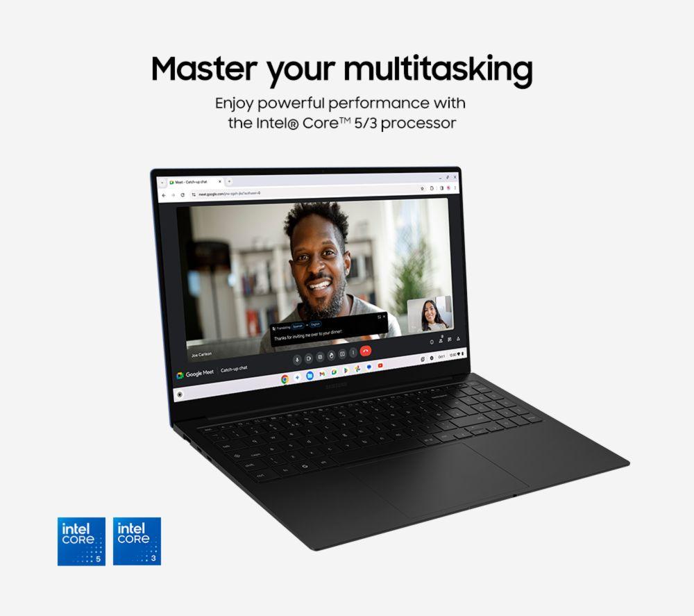 SAMSUNG Galaxy 15.6" Refurbished Chromebook Plus - Intel&reg; Core&trade; 5, 256 GB UFS, Neptune Blue (Excellent Condition) image number 4 of 12