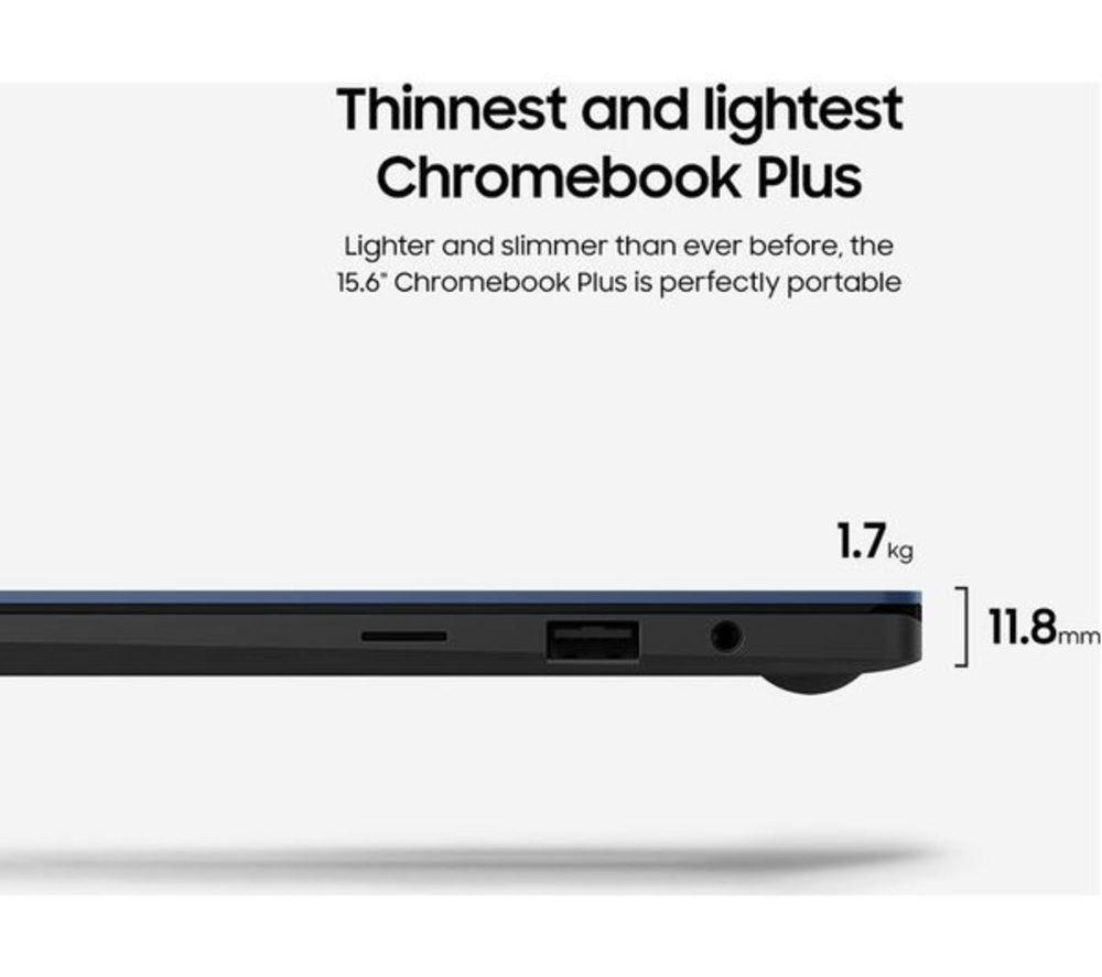 SAMSUNG Galaxy 15.6" Refurbished Chromebook Plus - Intel&reg; Core&trade; 5, 256 GB UFS, Neptune Blue (Very Good Condition) image number 11 of 23
