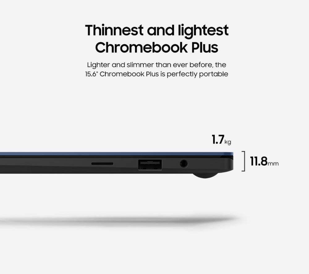 SAMSUNG Galaxy 15.6" Refurbished Chromebook Plus - Intel&reg; Core&trade; 5, 256 GB UFS, Neptune Blue (Very Good Condition) image number 17 of 23