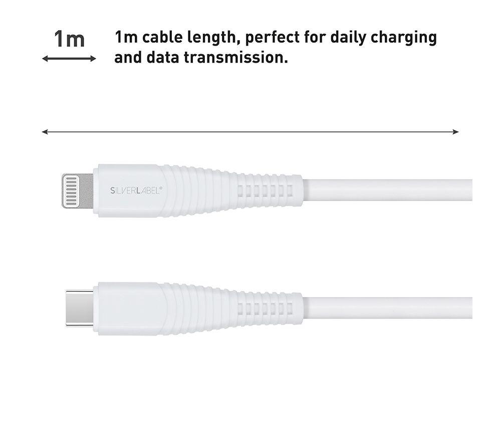 SILVERLABEL USB Type-C to Lightning Cable - 1 m, White image number 3 of 7