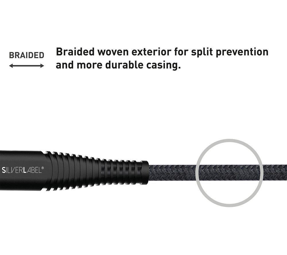 SILVERLABEL Braided USB Type-C Cable - 1 m, Black image number 5 of 8