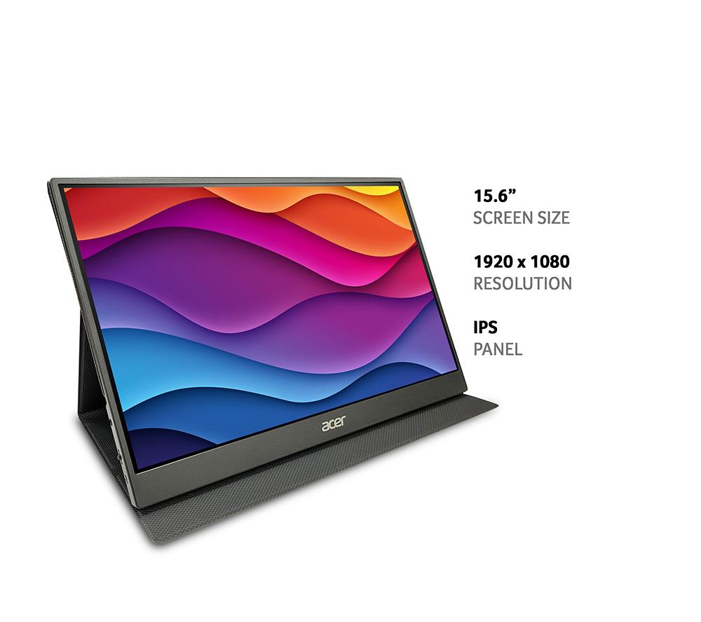 ACER PM161QB1 Full HD 15.6" IPS LCD Portable Monitor - Black image number 2 of 10