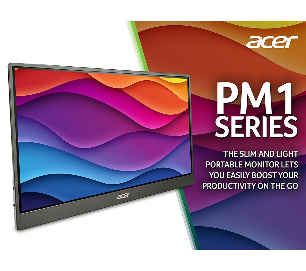 ACER PM161QB1 Full HD 15.6" IPS LCD Portable Monitor - Black image number 4 of 10