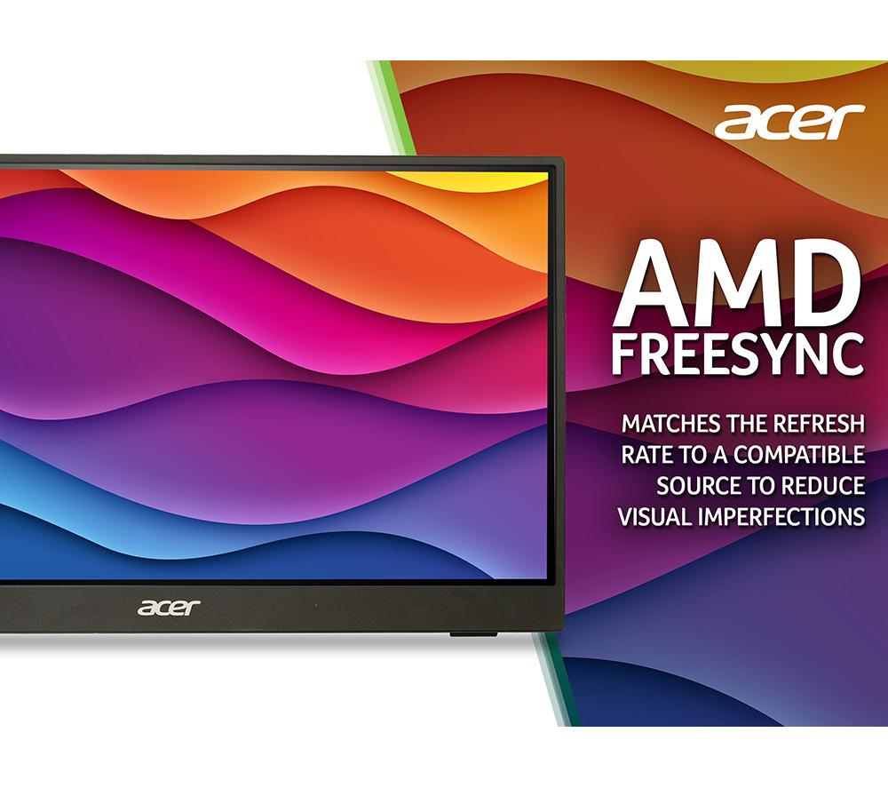 ACER PM161QB1 Full HD 15.6" IPS LCD Portable Monitor - Black image number 8 of 10