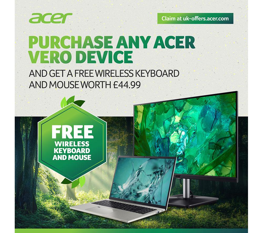 ACER Vero RS242YG0 Full HD 24" IPS LCD Monitor - Black image number 2 of 9