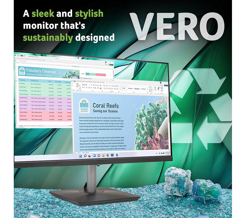 ACER Vero RS242YG0 Full HD 24" IPS LCD Monitor - Black image number 3 of 9