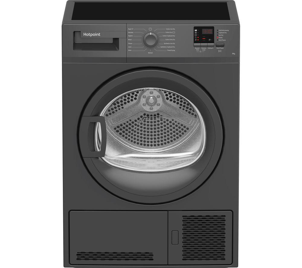 HOTPOINT C HD C92 GGGD UK 9 kg Condenser Tumble Dryer – Graphite, Silver/Grey