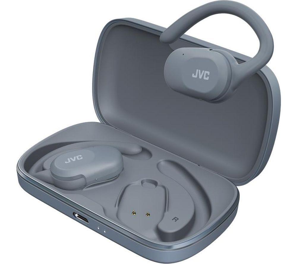 JVC Nearphones HA-NP40T-A-U Wireless Bluetooth Sports Earbuds - Blue image number 2 of 10