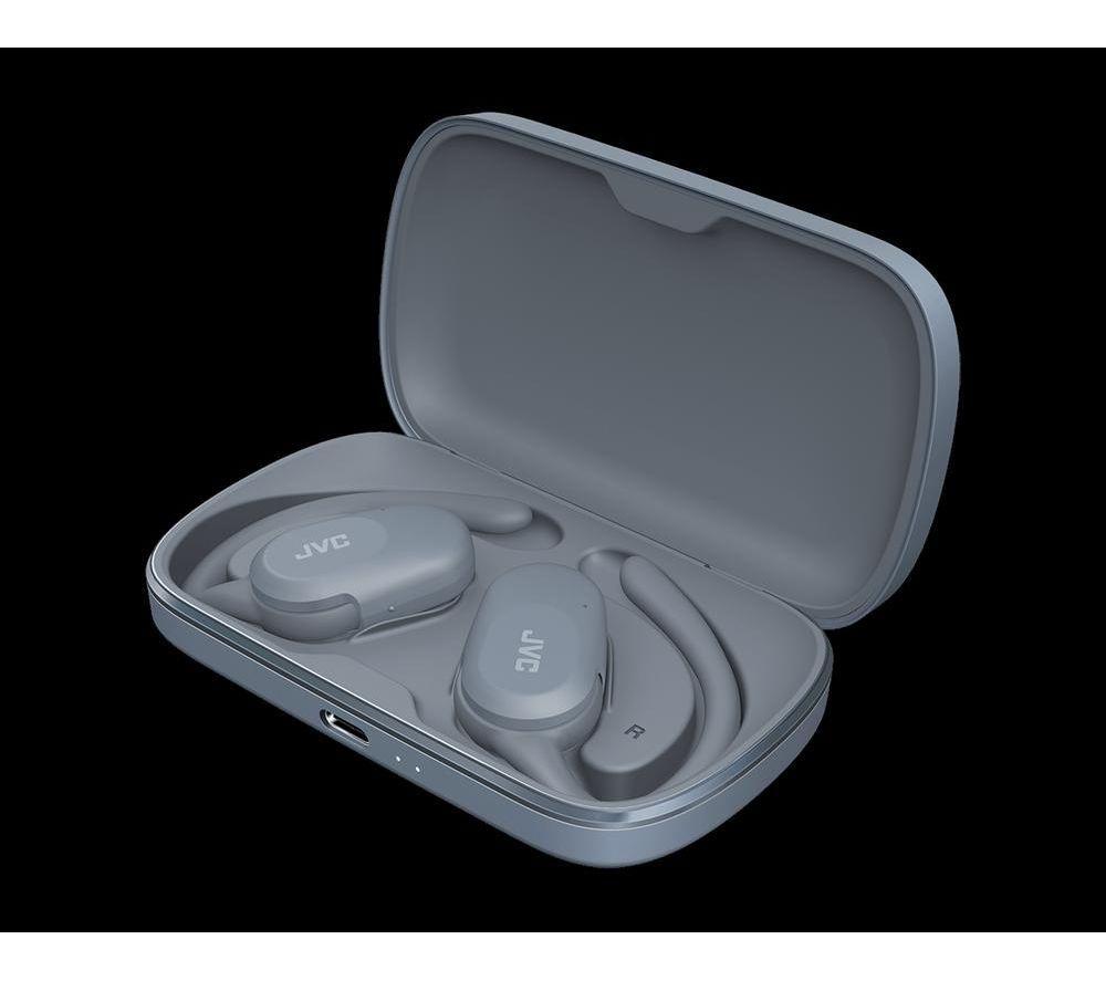 JVC Nearphones HA-NP40T-A-U Wireless Bluetooth Sports Earbuds - Blue image number 3 of 10