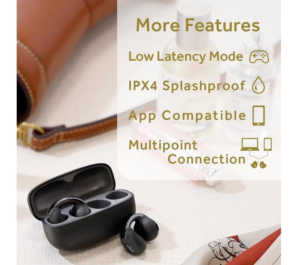 JVC Nearphones HA-NP1T-B-U Wireless Bluetooth Sports Earbuds - Black image number 6 of 9