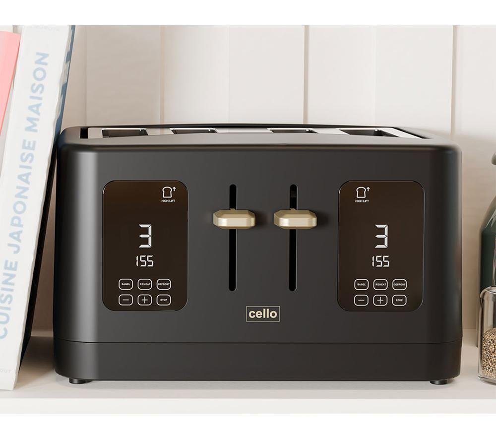 CELLO TR186-BK 4-Slice Toaster - Black image number 3 of 4
