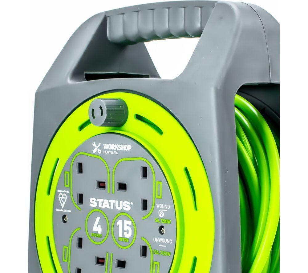STATUS 4-Socket Extension Cable Reel - 15 m image number 6 of 7