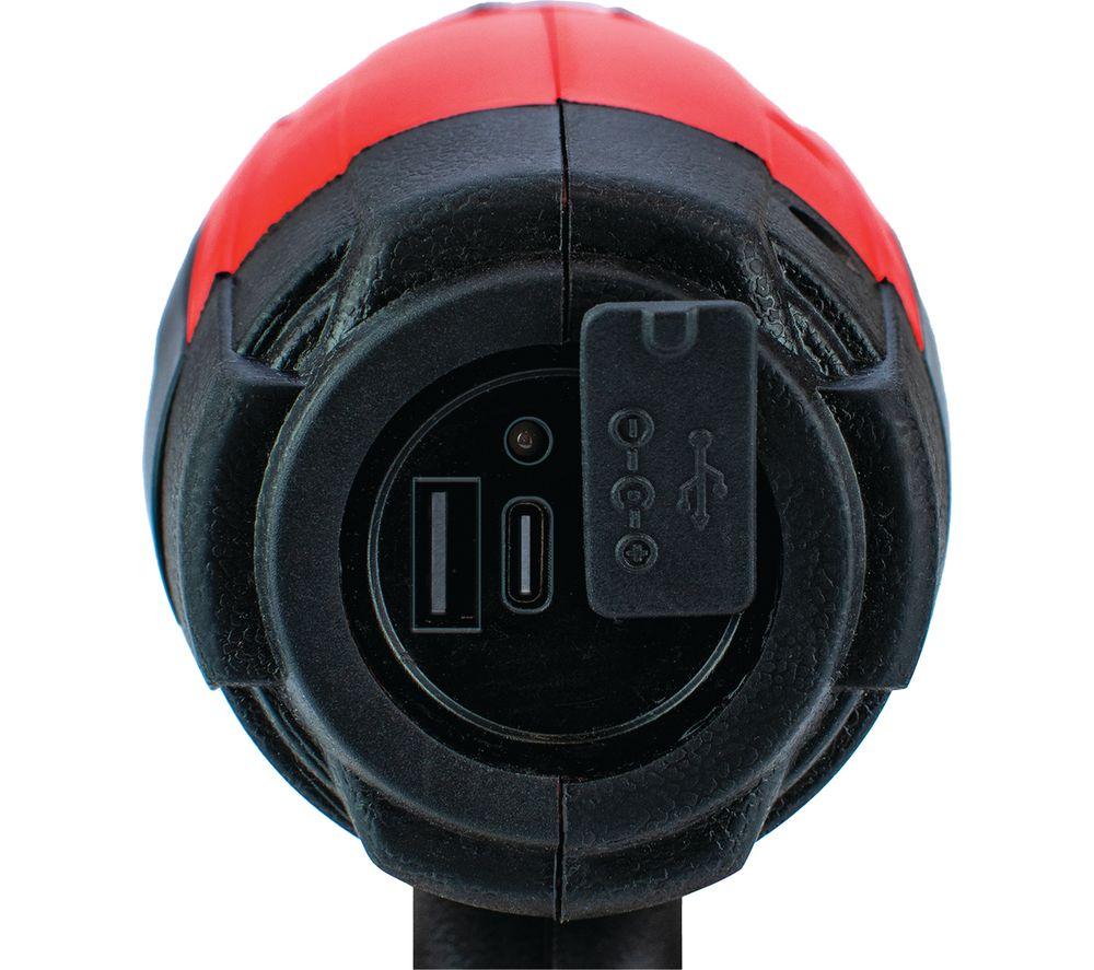 STATUS LED Rechargeable Torch - Red & Black image number 3 of 5