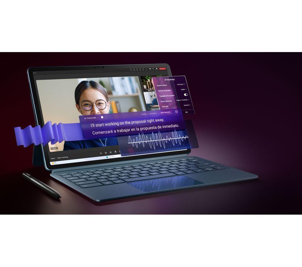 LENOVO Yoga Tab Plus 12.7" Tablet with Keyboard & Pen - 256 GB, Tidal Teal image number 19 of 21
