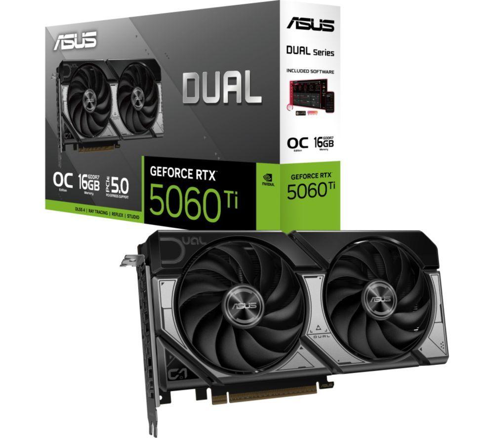 ASUS GeForce RTX 5060 Ti 16 GB Dual OC Graphics Card image number 4 of 5