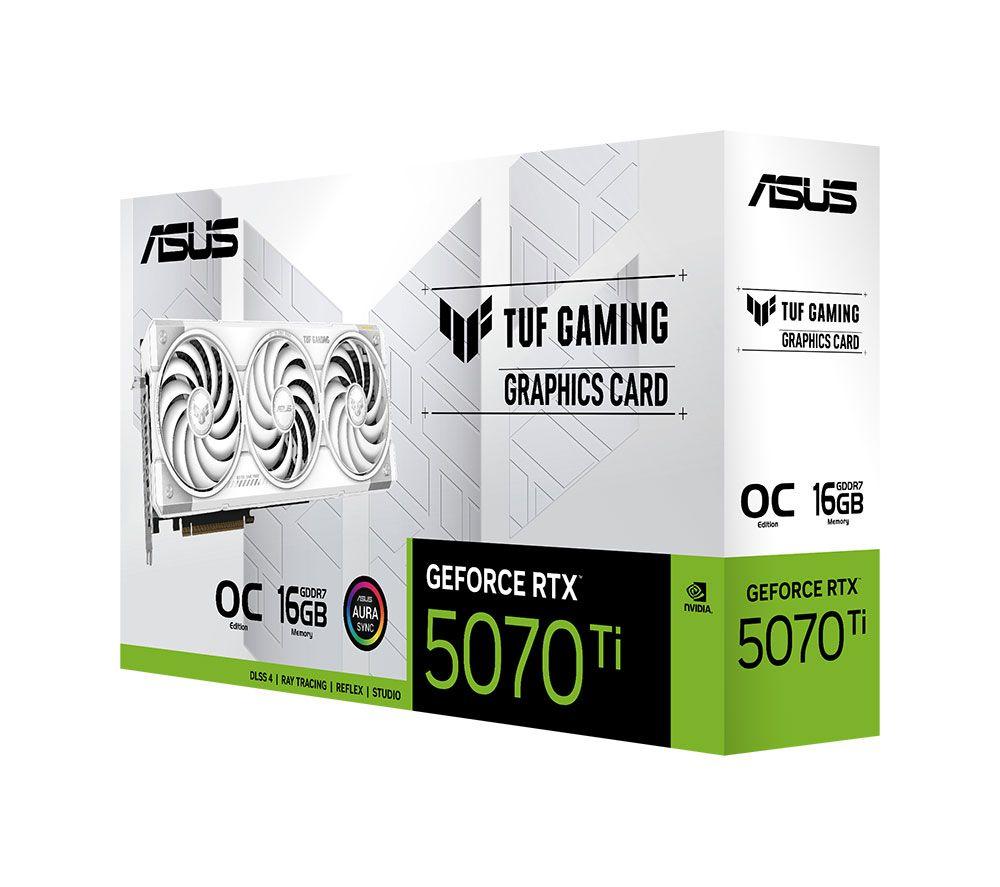 ASUS GeForce RTX 5070 Ti 16 GB TUF Gaming OC Graphics Card - White image number 9 of 12