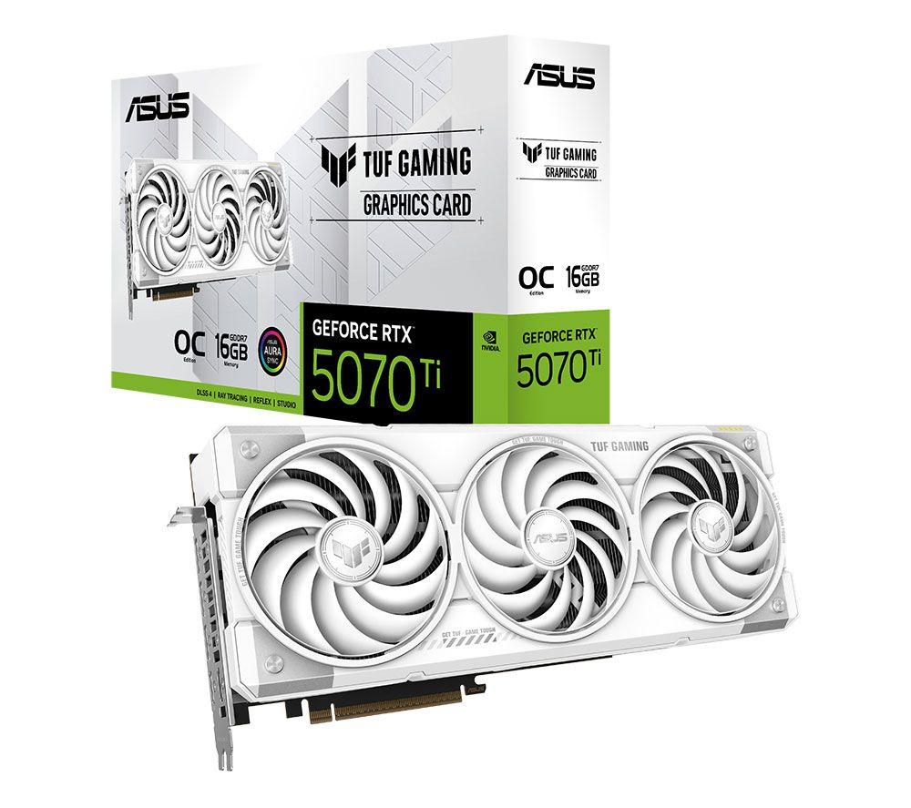 ASUS GeForce RTX 5070 Ti 16 GB TUF Gaming OC Graphics Card - White image number 10 of 12