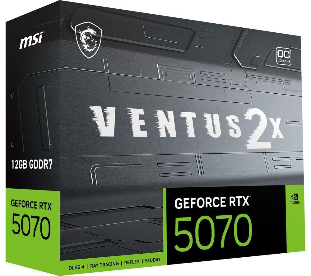 MSI GeForce RTX 5070 12 GB VENTUS 2X OC Graphics Card - Black image number 9 of 12