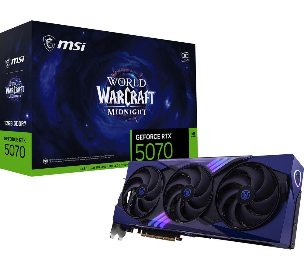MSI GeForce RTX 5070 12 GB World of Warcraft Midnight Void Edition OC Graphics Card image number 10 of 12