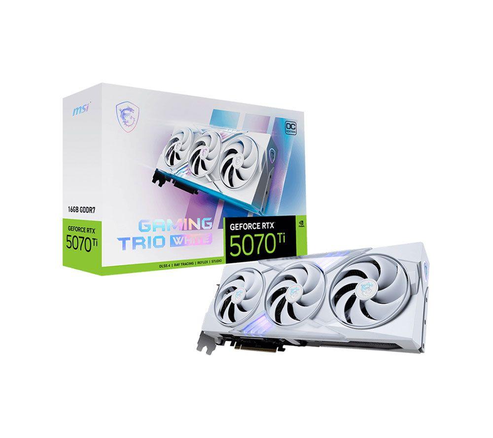 MSI GeForce RTX 5070 Ti 16 GB GAMING TRIO OC Graphics Card - White image number 3 of 3