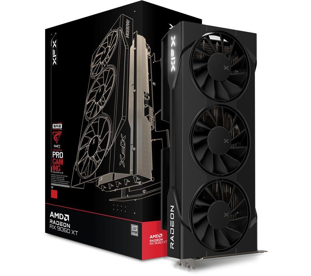 XFX Radeon RX 9060 XT 16 GB Swift Triple Fan OC Card image number 2 of 8