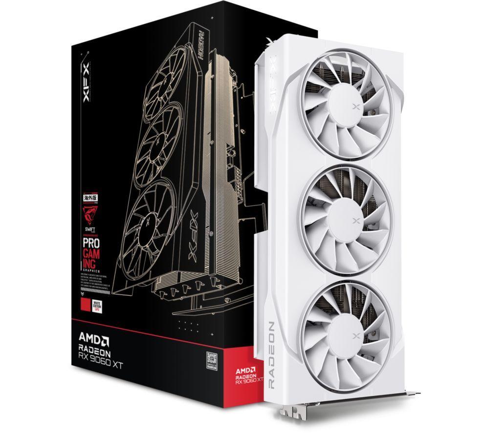 XFX Radeon RX 9060 XT 16 GB Swift Triple Fan OC Card - White image number 7 of 8