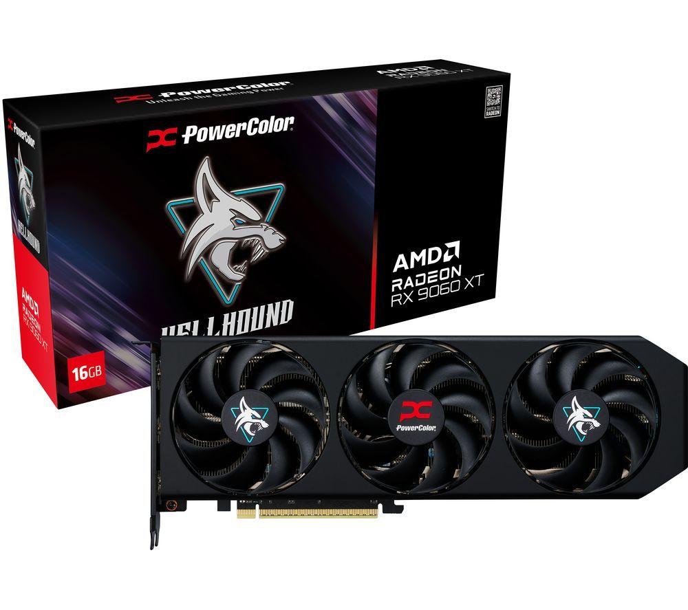 Powercolor Radeon Rx 9060 Xt 16 Gb Hellhound Graphics Card, Black