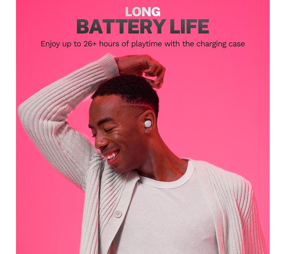 JLAB GO Air POP+ Wireless Bluetooth Earbuds - White image number 4 of 7