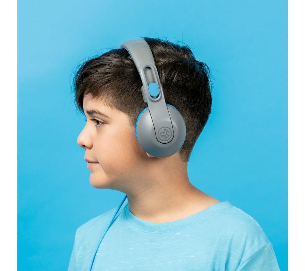 JLAB JBuddies Studio 2 Wireless Bluetooth Kids Headphones - Grey & Blue image number 6 of 8